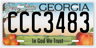 GA license plate CCC3483