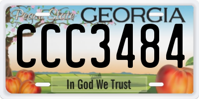 GA license plate CCC3484