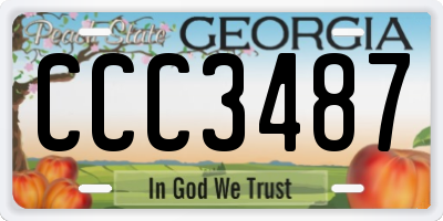 GA license plate CCC3487