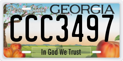 GA license plate CCC3497