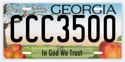 GA license plate CCC3500