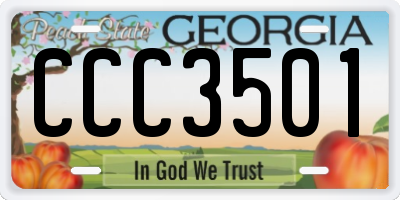 GA license plate CCC3501