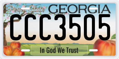 GA license plate CCC3505