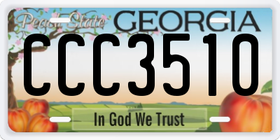 GA license plate CCC3510