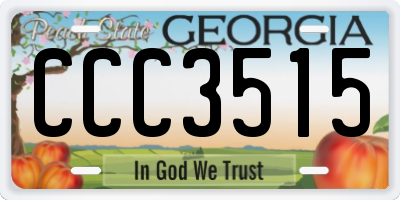 GA license plate CCC3515