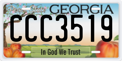 GA license plate CCC3519
