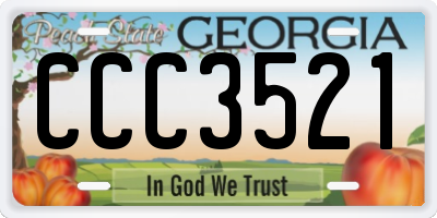 GA license plate CCC3521