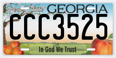 GA license plate CCC3525