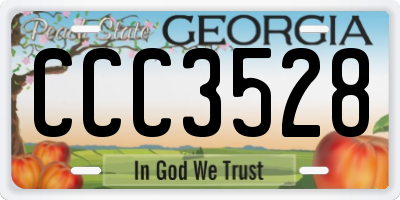 GA license plate CCC3528