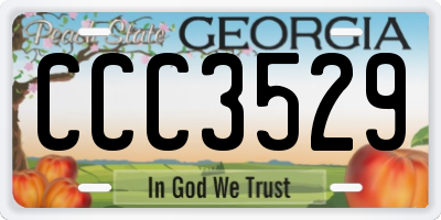 GA license plate CCC3529