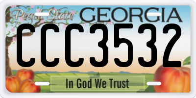 GA license plate CCC3532