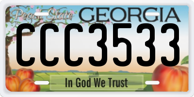 GA license plate CCC3533