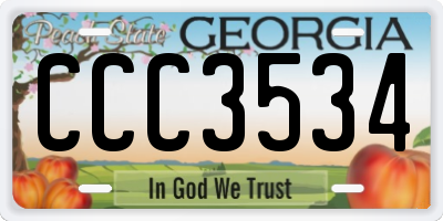 GA license plate CCC3534