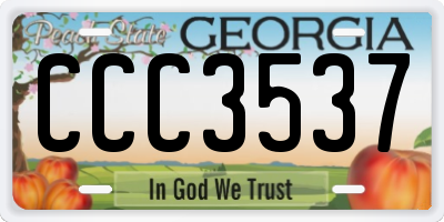 GA license plate CCC3537