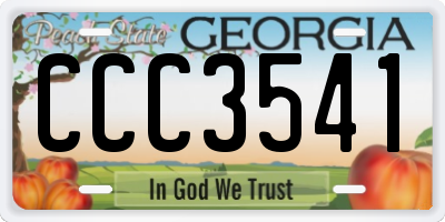GA license plate CCC3541