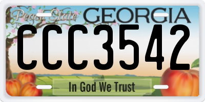 GA license plate CCC3542