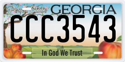 GA license plate CCC3543