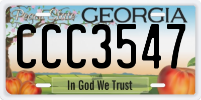 GA license plate CCC3547