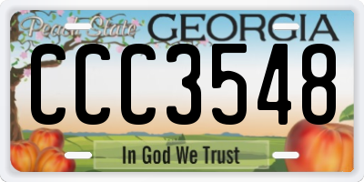 GA license plate CCC3548