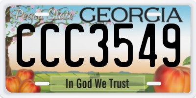 GA license plate CCC3549