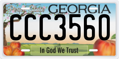 GA license plate CCC3560