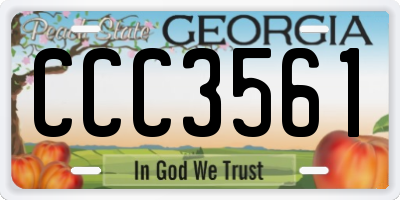 GA license plate CCC3561