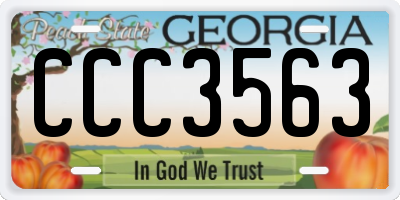GA license plate CCC3563