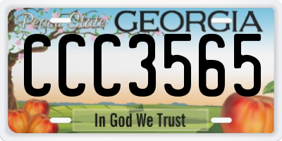GA license plate CCC3565