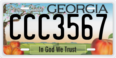 GA license plate CCC3567