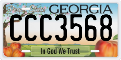GA license plate CCC3568