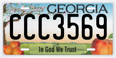 GA license plate CCC3569