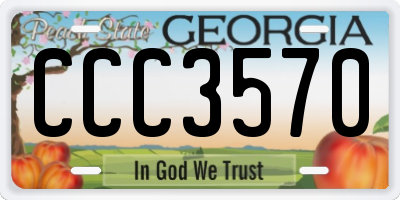 GA license plate CCC3570