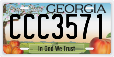 GA license plate CCC3571
