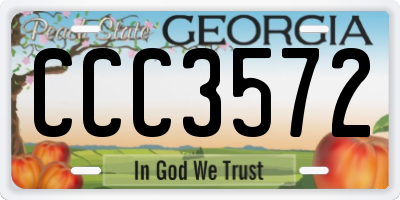 GA license plate CCC3572