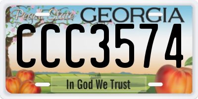 GA license plate CCC3574