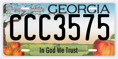 GA license plate CCC3575