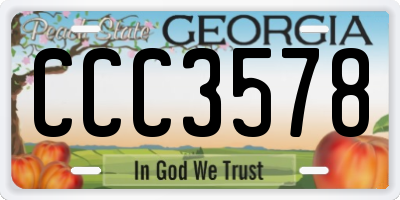 GA license plate CCC3578