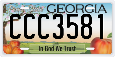 GA license plate CCC3581