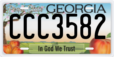 GA license plate CCC3582