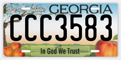 GA license plate CCC3583