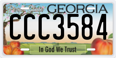 GA license plate CCC3584