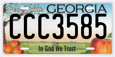 GA license plate CCC3585