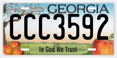 GA license plate CCC3592