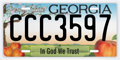GA license plate CCC3597