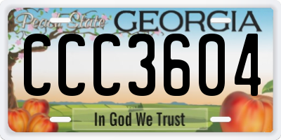 GA license plate CCC3604