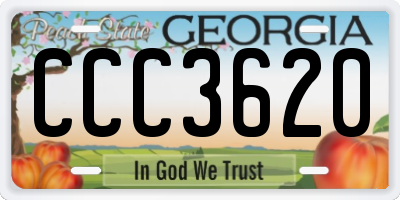 GA license plate CCC3620