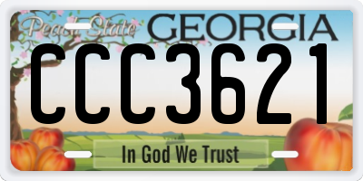 GA license plate CCC3621