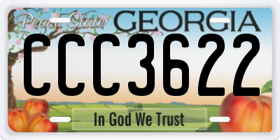 GA license plate CCC3622