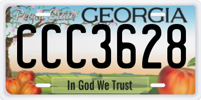 GA license plate CCC3628