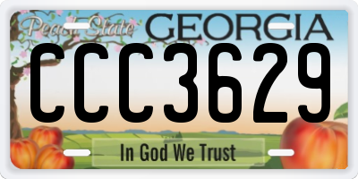 GA license plate CCC3629